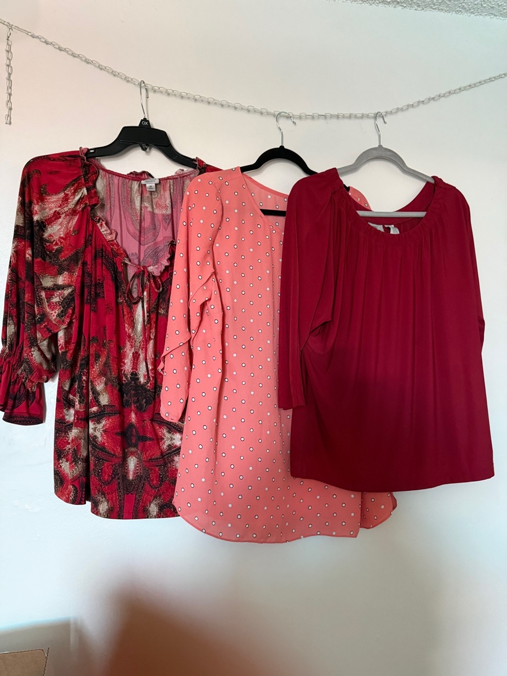 Worthington Women’s Red & Coral Mixed-Print Blouse Set - Lot of 3 Tops